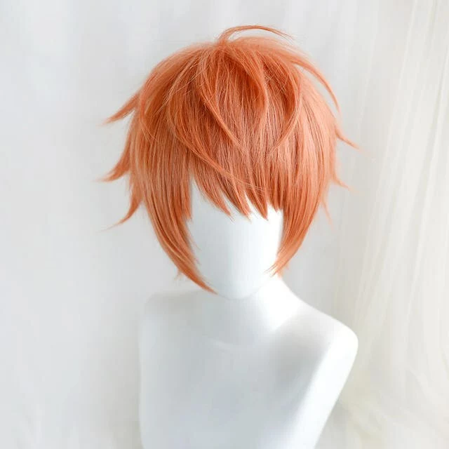 Paxbara Division Rap Battle Hypnosis Mic Orange Wig Cosplay Wigs Short Fluffy Layered Anime & Cap 2 Paxbara Division Rap Battle Hypnosis Mic Orange Wig Cosplay Wigs Short Fluffy Layered Anime & Cap - Image 2