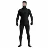 Ensnovo Unisex Zentai Suit Men Adult Open Face Full Body Spandex Black Bodysuit Tight Cosplay Costumes