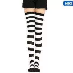 Cosplay&ware Fashion Cute Women Girls Kawaii Lolita Cotton Long Thigh High Stocking Anime Cosplay Over Knee Socks -Zentai shop online Fashion Cute Women Girls Kawaii Lolita Cotton Long Striped Thigh High Stocking Anime Cosplay Over Knee 5.jpg 640x640q80 5.jpg 5