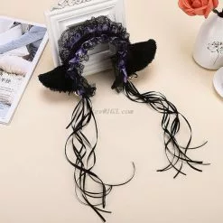 Cosplay&ware Female Girls Anime Lolita Cosplay Costume Plush Cat Ears Bowknot Bell Ruffles Lace Collar Necklace Wristband -Zentai shop online Female Girls Anime Lolita Cosplay Costume Plush Cat Ears Badnana Bowknot Bell Ruffles Lace Collar Necklace 5.jpg 640x640q80 5.jpg 5