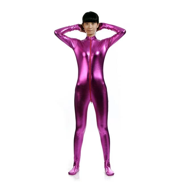 Cosplay&ware Zentai Customize Exotic Bodysuit Womens Unitard Turtleneck Catsuits Metallic Dancewear Hoodless 3 Cosplay&ware Zentai Customize Exotic Bodysuit Womens Unitard Turtleneck Catsuits Metallic Dancewear Hoodless - Image 3