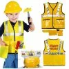 Cosplay&ware Funny Construction Worker Costume Kit 3-9 Years Children Role Play Toy Set Career Costumes Heavy Cosplay
