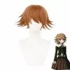 Ktip Up Game Danganronpa Fujisaki Chihiro Wig Cosplay Costume Brown Short Heat Resistant Hairpiece Dangan Ronpa