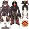 Eaincos Game Genshin Impact Hu Tao Cosplay Costume Anime Outfits Dress Halloween Carnival Women Girl Uniforms