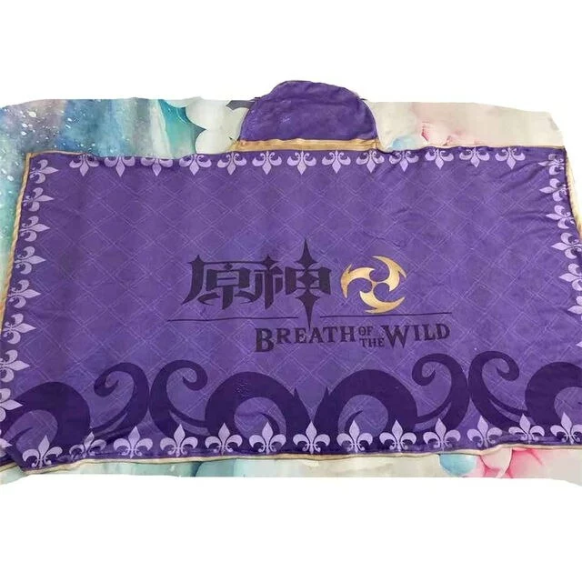 BOOCRE Game Genshin Impact Keqing Barbatos Cospaly Costume Cloak Hoodies Flannel Warm Easy Wear Coat Cape Blanket 4 BOOCRE Game Genshin Impact Keqing Barbatos Cospaly Costume Cloak Hoodies Flannel Warm Easy Wear Coat Cape Blanket - Image 4