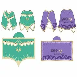 BOOCRE Game Genshin Impact Keqing Barbatos Cospaly Costume Cloak Hoodies Flannel Warm Easy Wear Coat Cape Blanket