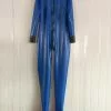Cosplay&ware Ganzanzug Gummi Latex Catsuit Rubber Bodysuit Navy Blue Black 0 4mm Size S-xxl