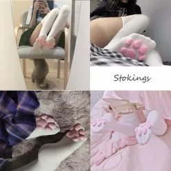 SIROLISA Girls Cat Paw Socks Over Knee Thigh Stockings Female Cute Cosplay Long Toebeanies Pawpads Cotton For Women Gift -Zentai shop online Girls Cat Paw Socks Over Knee Thigh Stockings Female Cute Cosplay New Long ToeBeanies Pawpads Cotton 5.jpg 640x640q80 5.jpg 5