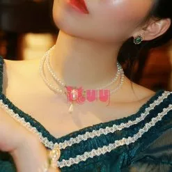 ITUY Gorgeous Vintage Rococo Style Wedding Lolita Princess Multilayer Pearl Lace Gem Necklace Collarbone Chain -Zentai shop online Gorgeous Vintage Rococo Style Wedding Lolita Princess Multilayer Pearl Lace Gem Necklace Collarbone Chain 5.jpg 640x640q80 5.jpg 5