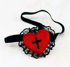 Cosplay&ware Gothic Girls Red Heart Black Cross Eyepatch Cosplay Eye Patch