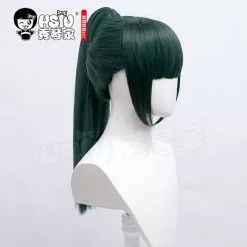 Hsiu Anime Jujutsu Kaisen Cosplay Maki Zenin Wig Dark Green Ponytail Short Hair & Free Gift Brand Cap -Zentai shop online HSIU Anime Jujutsu Kaisen Cosplay Maki Zenin Wig Dark green ponytail short hair Free gift brand 1.jpg 640x640q80 1.jpg 1