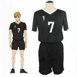 Novedan Haikyu Haikyuu Inarizaki High School Miya Atsumu Cosplay Costume Black Suit Uniform Anime Volleyball Jersey Sportswear