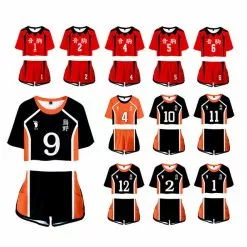MicroPlush Haikyuu Cosplay Costume Hinata Shoyo Shirt Shorts Nishinoya Yuu Uniform Sports Karasuno Koukou High School Volleyball Club Women