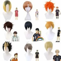 Cosplay&ware Haikyuu Cosplay Tsukishima Kei Hinata Shoyo Nishinoya Yuu Oikawa Tooru Kozume Kenma Kageyama Tobio Miya Atsumu Osamu Wig