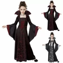Cosplay&ware Halloween Costume For Kids Girls Witch Vampire Cosplay Disfraz Mujer Children’s Performance Clothing Party