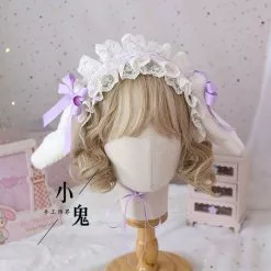 Cosplay&ware Handmade Plush Lop Ear Detachable Hair Band Soft Girl Kawaii Bunny Lolita Lace Bowknot Headwear Kc Accessories -Zentai shop online Handmade Plush Lop Ear Detachable Hair Band Soft Girl Kawaii Bunny Hair band Lolita Lace Bowknot 5.jpg 640x640q80 5.jpg 5