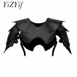 YiZYiF Harness Belt Shoulder Armors Mens Steampunk Pu Leather Chest Armor Buckle Cosplay Party Costume Outfit Props