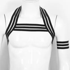 YiZYiF Harness Men Elastic Straps Shoulder Chest Muscle Belt With Armband For Cosplay Role Fancy Club Party Costume Belts -Zentai shop online Harness Men Elastic Straps Shoulder Chest Muscle Harness Belt With Armband For Cosplay Role Paly Fancy 2.jpg 640x640q80 2.jpg 2