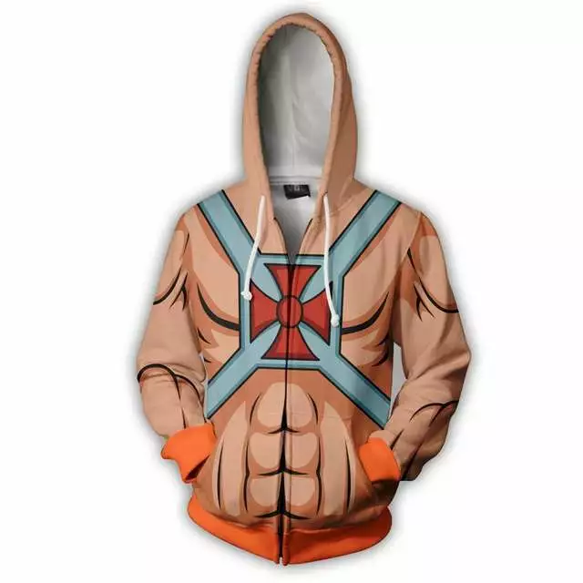 Liser He-man And The Of Cosplay Costume 3d Print Sweatshirt Zipper Hooded Cartoon Fashion Jackets 3 Liser He-man And The Of Cosplay Costume 3d Print Sweatshirt Zipper Hooded Cartoon Fashion Jackets - Image 3