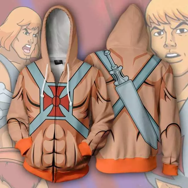 Liser He-man And The Of Cosplay Costume 3d Print Sweatshirt Zipper Hooded Cartoon Fashion Jackets 1 Liser He-man And The Of Cosplay Costume 3d Print Sweatshirt Zipper Hooded Cartoon Fashion Jackets