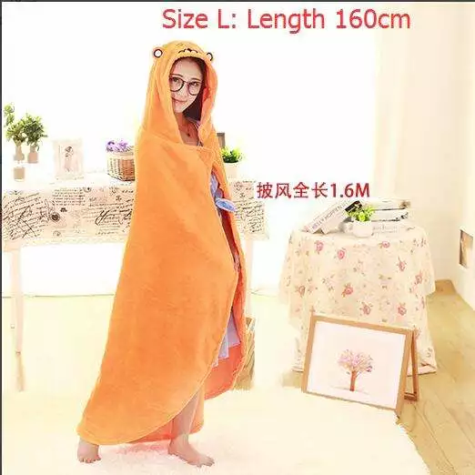 Novedan Himouto Umaru-chan Cloak Anime Umaru Chan Doma Cosplay Costume Flannel Cloaks Blanket Soft Cape Hoodie 2 Novedan Himouto Umaru-chan Cloak Anime Umaru Chan Doma Cosplay Costume Flannel Cloaks Blanket Soft Cape Hoodie - Image 2