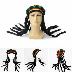 VESSOS Hip Hop Cap Knitted Wig Braid Hat Unisex Bob Beanie Winter Hombre -Zentai shop online Hip Hop Cap Knitted Wig Braid Hat Unisex Jamaican Bob Marley Rasta Beanie Winter Gorra Hombre 3.jpg 640x640q80 3.jpg 3