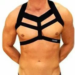 Cosplay&ware Hot Men Bondage Costume Lingerie Body Chest Harness Halter Neck Nightclub Hollow Out Clothing Thong Set Jockstrap Black White -Zentai shop online Hot Men Bondage Costume Lingerie Body Chest Harness Halter Neck Nightclub Hollow Out Clothing Thong Set 5.jpg 640x640q80 5.jpg 5