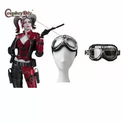 Cosplay&ware Injustice 2 Quinn Cosplay Glasses Steampunk Gothic Goggles Flying Scooter Helmet Costume