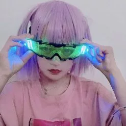 Cosplay&ware Japan Harajuku Anime Glasses Led Super Cool Safety Goggles Cosplay Future Night Vision