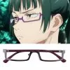 Takerlama Jujutsu Kaisen Maki Zenin Cosplay Glasses Purple Half Frame Eyeglasses Without Lens Anime Costume Props Accessories