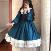 LISM Sweet Lolita Dress Vintage Printing Lace Angel Bowknot High Waist Victorian Kawaii Girl Gothic Op Cos Loli