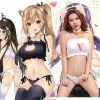 Cosplay&ware Kawaii Cat Embroidery Meow Star Hollow Bra And Underwear Sailor Cosplay Sexy Costume