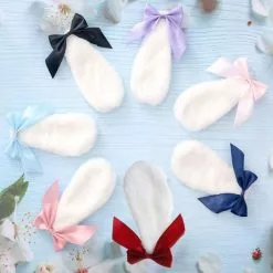 Cosplay&ware Kawaii Women Girls Hair Clip Cute Rabbit Bunny Plush Lop Ears Hairpin Candy Color Ribbon Bowknot Lolita Cosplay Accessories -Zentai shop online Kawaii Women Girls Hair Clip Cute Rabbit Bunny Plush Lop Ears Hairpin Candy Color Ribbon Bowknot 3.jpg 640x640q80 3.jpg 3