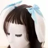 Cosplay&ware Kawaii Women Girls Hair Clip Cute Rabbit Bunny Plush Lop Ears Hairpin Candy Color Ribbon Bowknot Lolita Cosplay Accessories