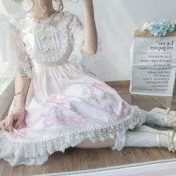 Cosplay&ware Kawaii Clothing Japanese Fashion Lolita Jsk Dress Women Summer Cute Bow Cat Strap Gothic Tea Party Sweet -Zentai shop online Kawaii clothing Japanese fashion Lolita jsk dress women summer cute bow cat lolita strap Gothic tea 1.jpg 640x640q80 1.jpg 1