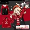 TENNYALEN Klee Cosplay Costume Hot Game Genshin Impact Hooded Sweatshirt Anime Sports Jacket Project Print Pants Velvet Top Adult Kids Set