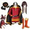 Novedan Konosuba God’s Blessing On World Megumin Cloak Dress Uniform Outfit Halloween Anime Cosplay Costume Wig