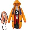 LEOSOXS Anime Kakegurui Runa Yomozuki Cosplay Costume Jabami Yumeko Orange Hoodie With Ears Prop Poker