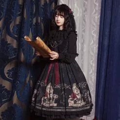 LISM Lolita Jsk Dress And Rose Gothic Style Dark Vintage Victorian Princess Party Sleeveless -Zentai shop online Lolita JSK dress nightingale and rose jsk dress gothic style dark Vintage Victorian Princess Party Dress 4.jpg 640x640q80 4.jpg 4