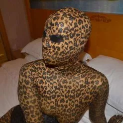 Cosplay&ware Luxury Custom Full Body Leopard Lycra Pattern Zentai Crossdresser Fetish Wear
