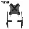 YiZYiF Men Harness Belt Cosplay Faux Leather Dual Sword Carrying Back Scabbard Holder Pistol Holster Costumes