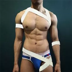 Cosplay&ware Men’s One-piece Chest Harness Beveled Leg Binding Belt With Arm Ring And Hand -Zentai shop online Men s One Piece Chest Harness Beveled Leg Binding Belt With Arm Ring And Hand Ring 2.jpg 640x640q80 2.jpg 2