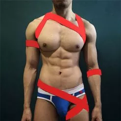 Cosplay&ware Men’s One-piece Chest Harness Beveled Leg Binding Belt With Arm Ring And Hand -Zentai shop online Men s One Piece Chest Harness Beveled Leg Binding Belt With Arm Ring And Hand Ring 5.jpg 640x640q80 5.jpg 5