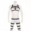 Cosplay&ware Men’s Sexy Harness Bodysuit Lingerie Hot Erotic Bondage Catsuit Sex Role Play Nightwear Chest Belt Underwear Set