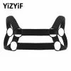 YiZYiF Mens Nylon Harness Belt Elastic Shoulder Body Chest Muscles Straps With O-rings Fancy Club Party Costume Strap Accessory
