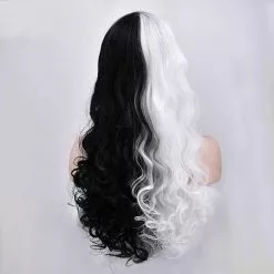 Cosplay&ware Morematch Danganronpa Monokuma Women Long Curly Wig Cosplay Costume White Black Mix Heat Resistant Synthetic Hair Party Wigs -Zentai shop online Morematch Danganronpa Monokuma Women Long Curly Wig Cosplay Costume White Black Mix Heat Resistant Synthetic Hair 3.jpg 640x640q80 3.jpg 3