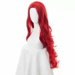 Cosplay&ware Morematch Movie Aquaman Cosplay Wig 80cm Red Long Curly Wavy Heat Resistant Synthetic Hair Women Party & Cap -Zentai shop online Morematch Movie Aquaman Mera Cosplay Wig 80cm Red Long Curly Wavy Heat Resistant Synthetic Hair Women 3.jpg 640x640q80 3.jpg 3