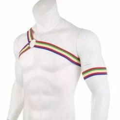 Cosplay&ware Hot Men Colorful Lingerie Body Chest Rainbow Harness Neck Nightclub Hollow Out Elastic Bondage Straps With Arm Band -Zentai shop online New Hot Men Colorful Lingerie Body Chest Rainbow Harness Neck Nightclub Hollow Out Elastic Bondage Straps 2.jpg 640x640q80 2.jpg 2