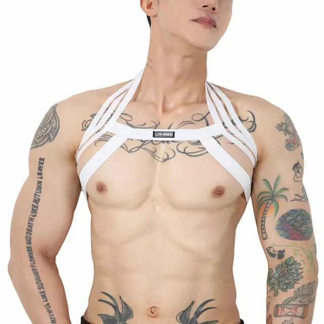 CLEVER-MENMODE Nylon Body Chest Harness Men Sexy Elastic Shoulder Strap Halter Stage Costume Hollow Clubwear Hombre Bondage Clothes 4 CLEVER-MENMODE Nylon Body Chest Harness Men Sexy Elastic Shoulder Strap Halter Stage Costume Hollow Clubwear Hombre Bondage Clothes - Image 4