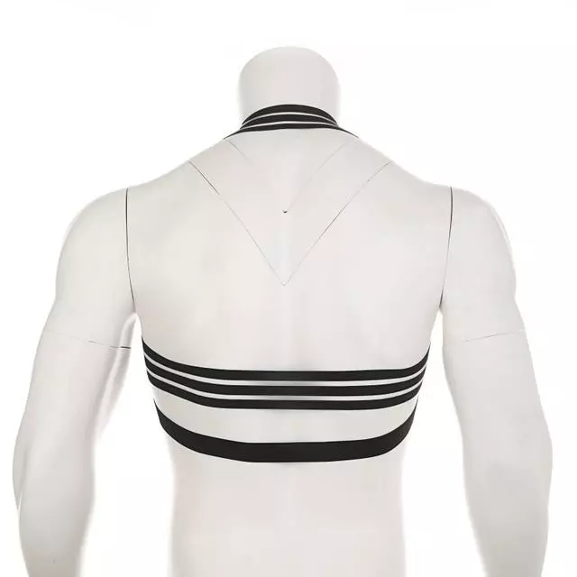CLEVER-MENMODE Nylon Body Chest Harness Men Sexy Elastic Shoulder Strap Halter Stage Costume Hollow Clubwear Hombre Bondage Clothes 6 CLEVER-MENMODE Nylon Body Chest Harness Men Sexy Elastic Shoulder Strap Halter Stage Costume Hollow Clubwear Hombre Bondage Clothes - Image 6
